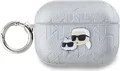 Karl Lagerfeld, Hülle für AirPods Pro 2 mit Karl & Choupette Prägung, Silber