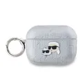 Karl Lagerfeld, Hülle für Pods Pro 2 mit Karl & Choupette Prägung, Silber