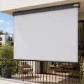 Strattore Ausziehbare Senkrechtmarkise Vertikalmarkise 180 x 250 cm - Markise mit Kurbel für Terrasse und Balkon Schutz vor Sonne und Wind - Beschattung Sichtschutz Windschutz Wasserdicht - Hellgrau