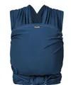 Hoppediz Elastisches Babytragetuch für Neugeborene ab Geburt (2–9 kg) – Weiches Babytragetuch aus kbA-Baumwolle – Elastisches Tragetuch für Babys – Indigo 5,40 m