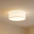 Lindby LED Textil Deckenleuchte rund 40 cm, Deckenlampe Stoff creme, 3xE27 max.