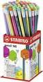Bleistift mit Radiergummi - STABILO pencil 160 - 72er Pack in verschiedenen Farben - Härtegrad HB