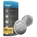 ABSINA 25X CR1616 3V Lithium Knopfzelle - Batterie CR 1616 auslaufsicher & Lange Haltbarkeit - CR1616 Batterie
