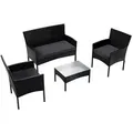 Juskys Gartenset, Schwarz, Anthrazit, Kunststoff, 4, Gartenmöbel, Gartenmöbel-Sets