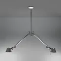 Pendelleuchte Artemide, Tolomeo 2 Bracci, dimmbar, Metallisch, für Wohnzimmer, Metall, Design - 150
