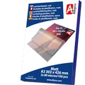 Albyco MATTE Laminierfolien, Laminiertaschen - Format A3, 303x426 mm - Dicke 2x80 (160) Mikron - MATT - 100 Stück - Transparent