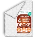 KNERST® Bettdecke 155x220 cm – 4-Jahreszeiten Decke für Jede Saison – kombinierbare Ganzjahresdecke mit Sommer- & Winter – Steppdecke waschbar & allergikergeeignet