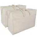 franknatur 2x Aufbewahrungstasche Bettdecken Baumwolle Tasche Aufbewahrung Kleidung Kissen