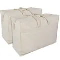 2x Aufbewahrungstasche Bettdecken Baumwolle Tasche Aufbewahrung Kleidung Kissen