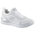 Skechers Gold ́n Gurl Sneaker Freizeitschuh, Halbschuh, Schnürschuh mit Metallic-Details silberfarben|weiß 38 EU