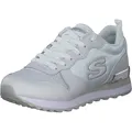 Skechers Damen Og 85 Goldn GurlSneaker, Weißes Leder-Mesh-Nylon, silberfarbener Rand, 38 EU