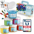 Fingerfarben Kinder ungiftig ab 2 Jahre  inkl. lustiger Malvorlagen  100% si...