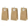 Adventskalender Tüten zum Befüllen 8x6,5x21cm Papier Set - Braun