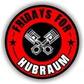 2x Fridays for Hubraum Aufkleber 8,5x8,5 cm Fun Sticker für Auto Motorrad Klima R072 (Rot, Innenklebend)