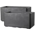 Kreher Blumenkasten XL Pflanzkasten Cosmo in verschiedenen Farben und Größen (2 St) schwarz 80 l