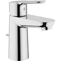 GROHE Waschtischarmatur BauEdge S-Size, 23328000, verchromt, 15 cm hoch, aus Messing, mit Ablaufgarnitur und Zugstange