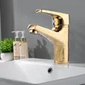 Gold Wasserhahn Waschtischarmatur Chrom Waschbecken Mischbatterie Badarmatur DHL