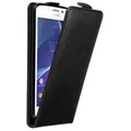 Cadorabo Hülle für Sony Xperia M2 / M2 AQUA Schutz Hülle in Schwarz Flip Etui Handyhülle Case Cover