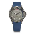 WENGER Herren Armbanduhr Seaforce, Ø 43 mm, Swiss Made, Analog Quarz, Wasserdicht bis 200 m, Silikon-Armband, Schwarz/Blau, 01.0641.142