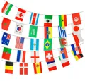 PHENO FLAGS Flagge Flaggenkette 10 Meter Girlande Fahnenkette Wimpelkette Deko, stabile Schnur