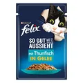 Felix So gut wie es aussieht Katzenfutter nass in Gelee, mit Thunfisch, 26er Pack (26 x 85g)