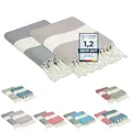 furora Holiday Strandtuch groß 100x200 cm: Baumwolle (2er Set), leicht lang dünn kompakt | Fouta Strandhandtuch XXL, Hamamtuch Saunatuch | Damen & Herren Badetuch Stranddecke - Urlaub Must Haves
