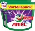 Ariel Waschmittel Pods All-in-1, Color+ Flüssigwaschmittel, 104 (2x52) Waschladungen, Kraftvolle Fleckenentfernung In Nur 1 Waschgang