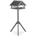Relaxdays Vogelfutterhaus Tannenholz Grau Grün mit Ständer 120 cm x 62 cm x 55 cm 3,7 kg