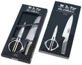 Global Küchenmesser-Sets G-2210-2 Stück Kochmesser und Schere, Edelstahl