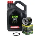 Ölfilter Hiflo HF204RC + Motul 5100 10W40 für Honda Kawasaki Suzuki Yamaha