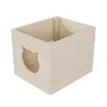 QLS Katzenhaus Box aus Holz passend für Kallax-Regal Katzenhöhle 33 x 38 x 29 cm unbehandelt
