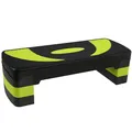 HOMCOM Steppbrett höhenverstellbar Fitness Stepper mit Antirutschbelag 3 Stufen (10/15/20 cm) Rutschfest Stepbench für Zuhause Fitnessstudio Büro Kunststoff Grün