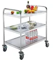 GastroHero Tischwagen Servierwagen Edelstahl 3 Etagen 71x41 cm Transportwagen Small