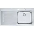 FRANKE EPOS EOX 211 flächenbündige Spüle / Edelstahl / Becken Rechts / Druckknopf / 50 cm - Silber