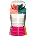 NAVAHOO Damen Steppweste Ärmellose Weste im Colourblocking-Stil und Kapuze Shadaa Multikulti
