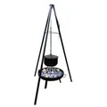 Jürgen Westerholt GmbH Holzkohlegrill Multi-Grillset "OSLO" Schwenkgrill Dreibein Standgrill mit 15L Topf, schwere, massive Feuerschale Ø60 cm - Schwenkgrillgestell H180 cm, Grillrost Ø 55 cm, inkl. 2 Fischfilethalter
