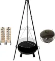 Multigrillset Oslo 4-in-1 aus pulverbeschichtetem Stahl, Schwenkgrill