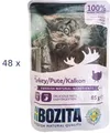 (€16,03/kg) Bozita in Soße mit Pute Nassfutter für Katzen Sauce 48 x 85 g Pouch