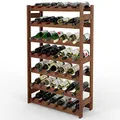 Lenmar Serie RW Weinregal aus Holz für Flaschen, Anthrazit, Braun, Natur, RW-1, 3-11 liegen, für 12-91 Flaschen, Wein, Flaschenregal (Braun, RW-1-42, 102 x 63 x 25, 7 liegen, für 42 Flaschen)
