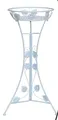 Blumenständer in Weiß, Höhe: 78 cm, Blumensäule Pflanzständer Blumenregal