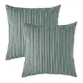 sleepling 2er Set Sofakissen Kord türkis 40x40 cm, Mit Kissenfüllung und Bezug, Zierkissen aus robustem Polsterstoff, Deko Kissen, Couchkissen 40 x 40 cm, Polster, Sofa Kissen, Made in EU
