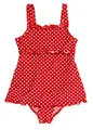 Playshoes UV-Schutz Badeanzug Mädchen Schwimmanzug Badebekleidung, Punkte mit Rock, 110/116