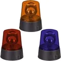 Relaxdays Rundumleuchte 3er Set Kunststoff Blau Rot Gelb Batteriebetrieben 11,5 cm x 9,5 cm