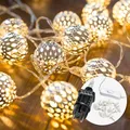 CozyHome Marokkanische LED Lichterkette Innen mit Stecker - 7 Meter & 20 LED in Warm Weiß I Lichterketten Marokkanisch marrokanisch I warmweiß warmweiss für Zimmer Strom Netzstecker fairy lights