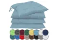 NatureMark Sitzkissen 4er-Set Stuhlkissen 40x40cm mit Bändern, Sitzpolster Kissen 4er Pack, schadstoffgeprüft, Hell blau