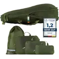 TRAVEL DUDE Packwürfel Set mit Kompression aus recycelten Plastikflaschen, Leichte Packing Cubes, Packtaschen Set für Rucksack und als Koffer Organizer, Zubehör (Wald Grün, 4-teiliges Set)