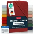 Blumtal Spannbettlaken Bettlaken aus Mikrofaser, Mikrofaser, Gummizug: rundum, (2 Stück) rot 180 cm x 200 cm