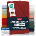Blumtal® 2er Set Spannbettlaken 180x200x30cm aus Microfaser - Oekotex zertifiziertes Bettlaken Spannbettlaken in Aurora Red - Rot