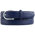 BELTINGER Ledergürtel Italienischer Damen-Gürtel, 30 mm breit, Damen, Chinogürtel, Hosengürt (1-St) blau|silberfarben 85 cm (Gesamtlänge 100 cm)