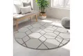 Sanat Teppich Trellis, rund, Höhe: 10 mm, Kurzflor, skandi, boho, auch als Läufer und in rund